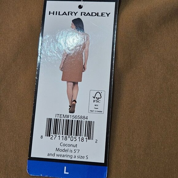 NEW Hilary Radley Size Large Sleeveless Dress Side Seam Pockets Drawstring Waist - Picture 6 of 11